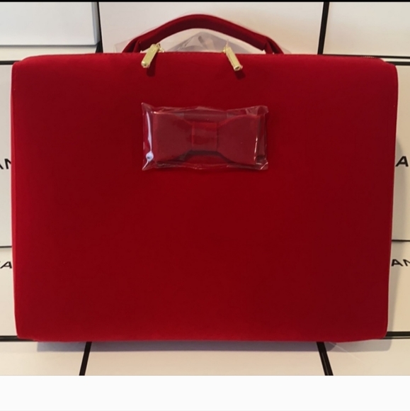 Estee Lauder Handbags - Estee Lauder Large Red Cosmetic Make Up Travel Case with Bonus Gifts